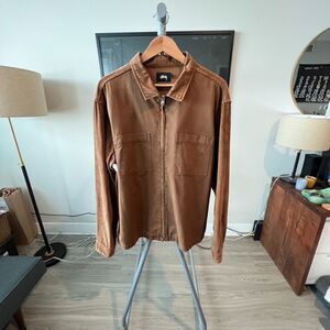 Stussy - Zip Up Mixed Corduroy Overshirt - Brown